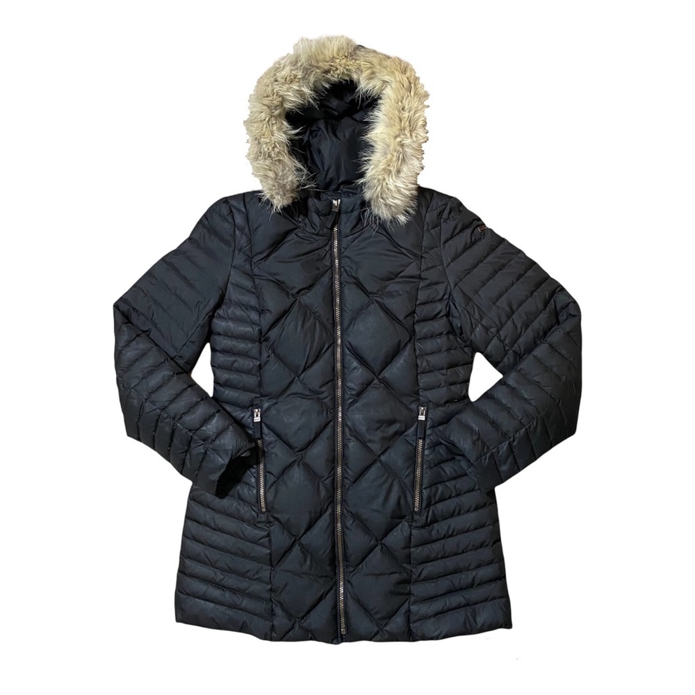 Andrew Marc New York Coyote Fur Trim Hooded Puffer Jacket
